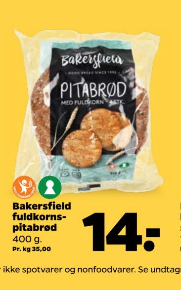 Bakersfield fuldkornspitabrød – Netto