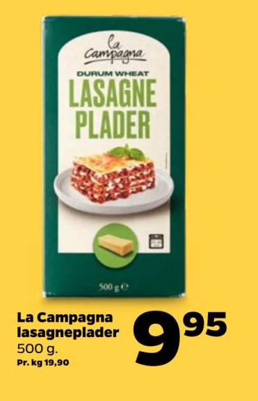 La Campagna lasagneplader – Netto
