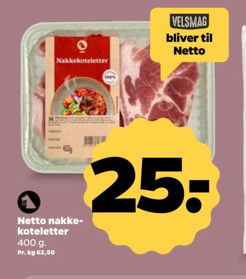Netto nakkekoteletter – Netto
