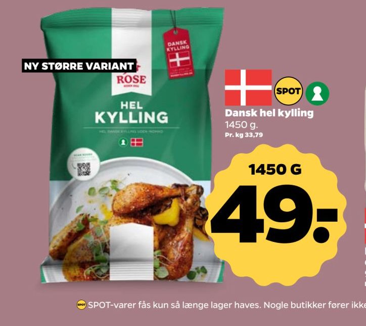 Dansk hel kylling – Netto