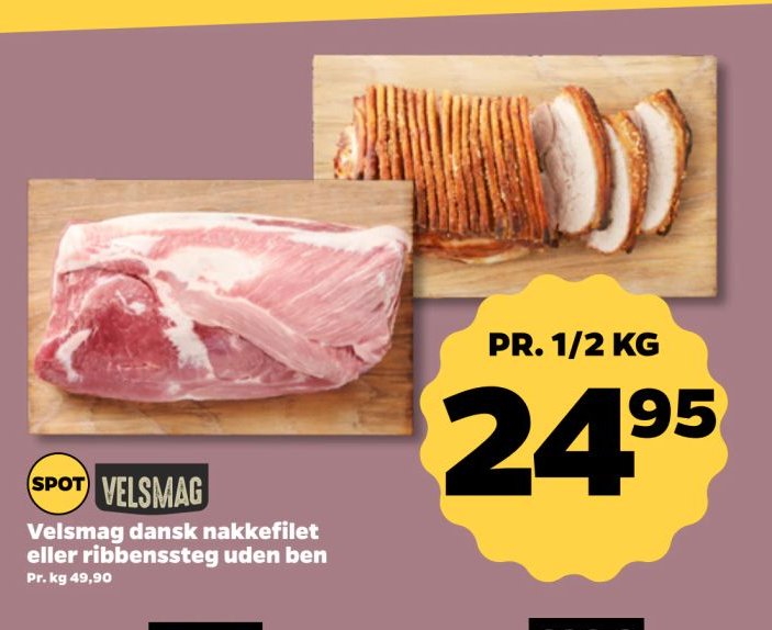 Velsmag dansk nakkefilet eller ribbenssteg uden ben – Netto