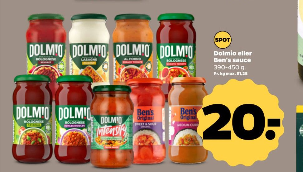 Dolmio eller Ben's sauce – Netto