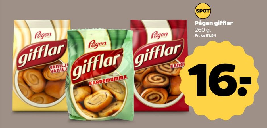 Pågen gifflar – Netto