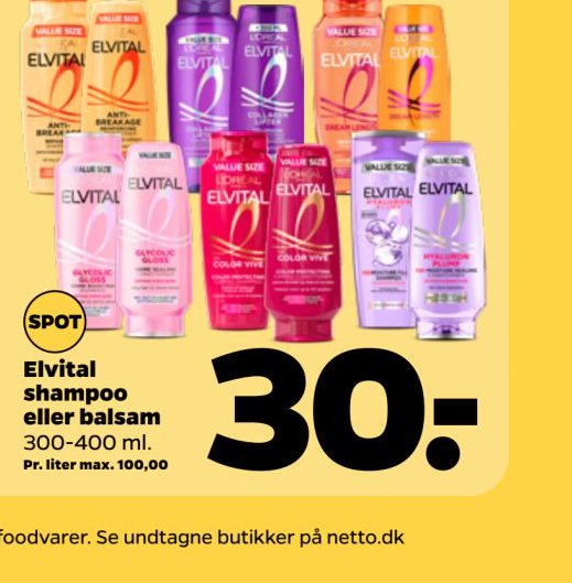 Elvital shampoo eller balsam – Netto