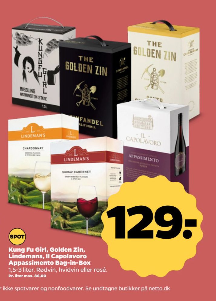 Kung Fu Girl, Golden Zin, Lindemans, Il Capolavoro Appassimento Bag-in-Box – Netto