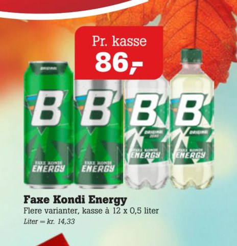 Faxe Kondi Energy Flere varianter, kasse à 12 x 0,5 liter – Pøtzsch