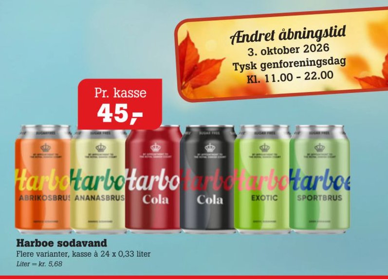 Harboe sodavand Flere varianter, kasse à 24 x 0,33 liter – Pøtzsch