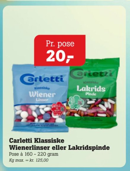 Carletti Klassiske Wienerlinser eller Lakridspinde – Pøtzsch