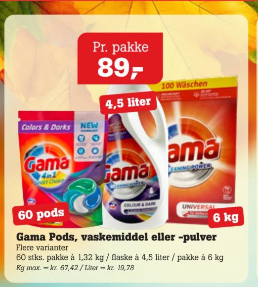 Gama Pods, vaskemiddel eller -pulver – Pøtzsch