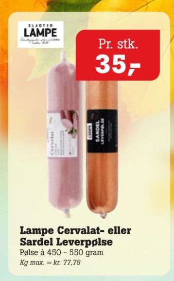 Lampe Cervalat- eller Sardel Leverpølse – Pøtzsch