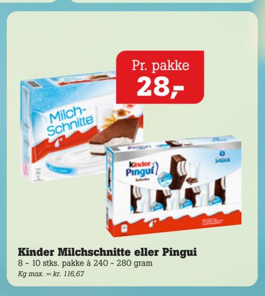 Kinder Milchschnitte eller Pingui – Pøtzsch
