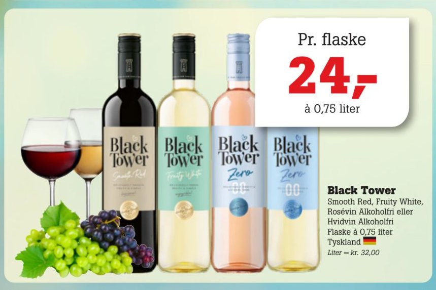 Black Tower Smooth Red, Fruity White, Rosévin Alkoholfri eller Hvidvin Alkoholfri Flaske à 0,75 liter Tyskland – Pøtzsch