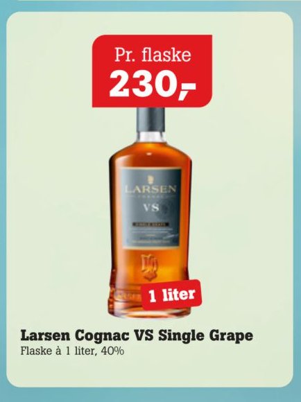 Larsen Cognac VS Single Grape – Pøtzsch