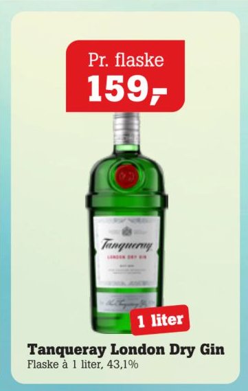 Tanqueray London Dry Gin Flaske à 1 liter, 43,1% – Pøtzsch