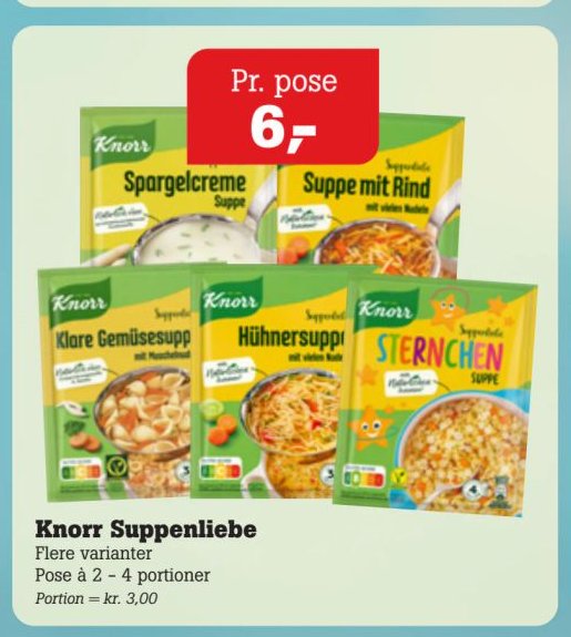 Knorr Suppenliebe Flere varianter Pose à 2 - 4 portioner – Pøtzsch