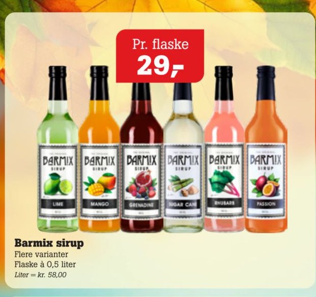 Barmix sirup Flere varianter Flaske à 0,5 liter – Pøtzsch