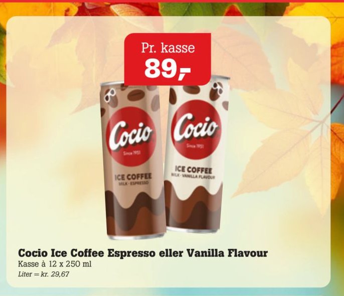 Cocio Ice Coffee Espresso eller Vanilla Flavour Kasse a 12 x 250 ml – Pøtzsch