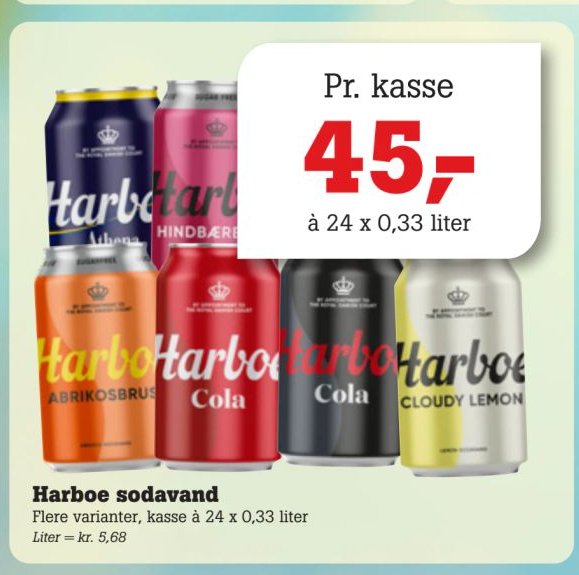 Harboe sodavand Flere varianter, kasse à 24 x 0,33 liter – Pøtzsch