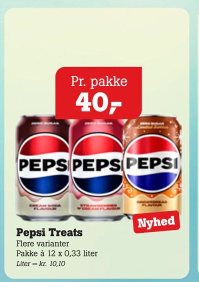 Pepsi Treats Flere varianter Pakke à 12 x 0,33 liter – Pøtzsch