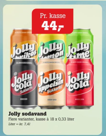 Jolly sodavand Flere varianter, kasse à 18 x 0,33 liter – Pøtzsch