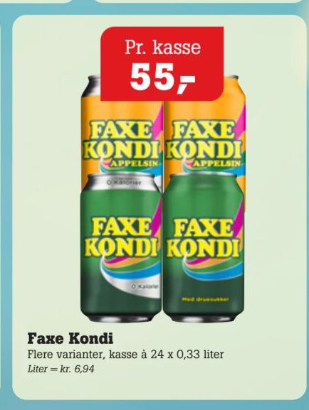 Faxe Kondi Flere varianter, kasse à 24 x 0,33 liter – Pøtzsch