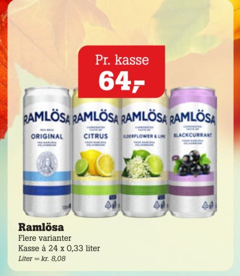 Ramlösa Flere varianter Kasse à 24 x 0,33 liter – Pøtzsch