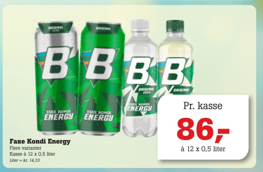 Faxe Kondi Energy Flere varianter Kasse à 12 x 0,5 liter – Pøtzsch