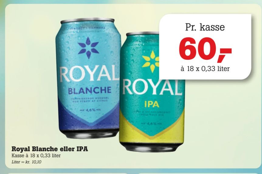 Royal Blanche eller IPA Kasse à 18 x 0,33 liter – Pøtzsch
