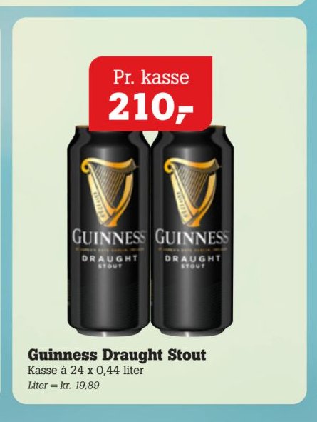 Guinness Draught Stout Kasse à 24 x 0,44 liter – Pøtzsch