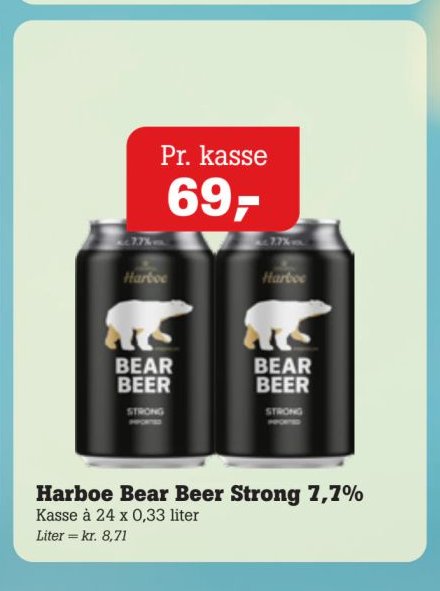 Harboe Bear Beer Strong 7,7% Kasse à 24 x 0,33 liter – Pøtzsch