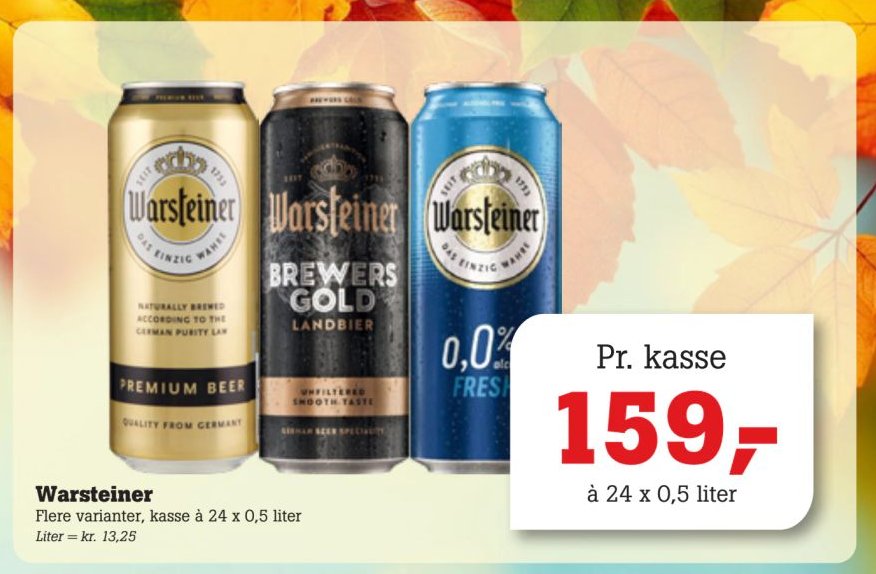 Warsteiner Flere varianter, kasse à 24 x 0,5 liter – Pøtzsch