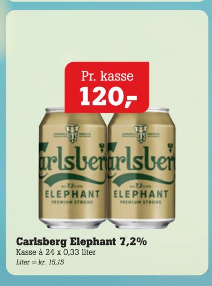 Carlsberg Elephant 7,2% Kasse à 24 x 0,33 liter – Pøtzsch