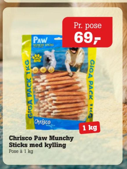 Chrisco Paw Munchy Sticks med kylling – Pøtzsch