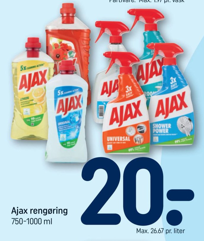 Ajax rengøring 750-1000 ml – Rema 1000
