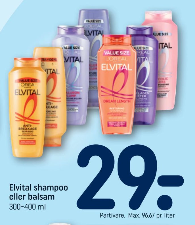 Elvital shampoo eller balsam 300-400 ml – Rema 1000