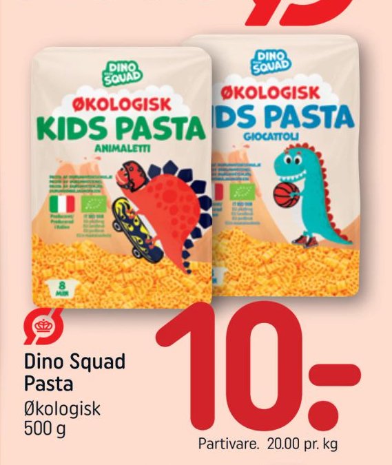 Dino Squad Pasta Økologisk 500 g – Rema 1000