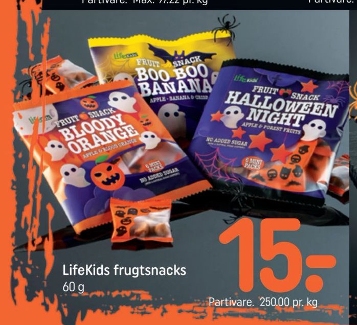 LifeKids frugtsnacks 60 g – Rema 1000