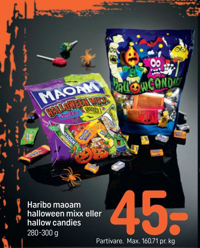 Haribo maoam halloween mixx eller hallow candies 280-300 g – Rema 1000
