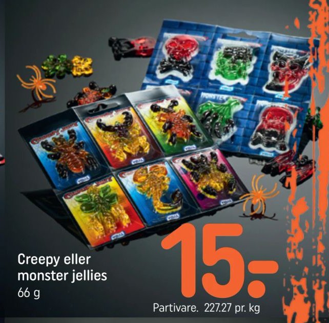 Creepy eller monster jellies 66 g – Rema 1000
