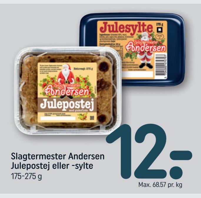 Slagtermester Andersen Julepostej eller -sylte 175-275 g – Rema 1000