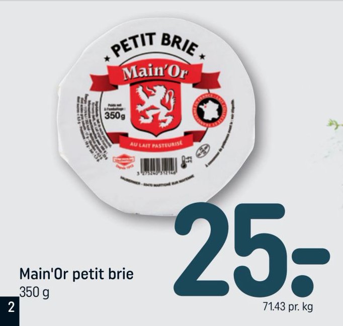 Main'Or petit brie 350 g – Rema 1000