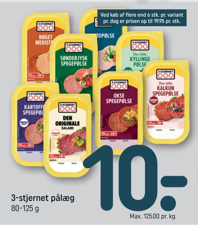 3-stjernet pålæg 80-125 g – Rema 1000