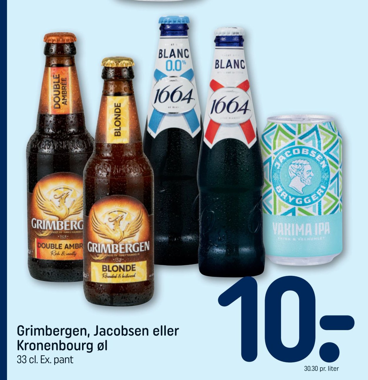 Grimbergen, Jacobsen eller Kronenbourg øl 33 cl. Ex. pant – Rema 1000