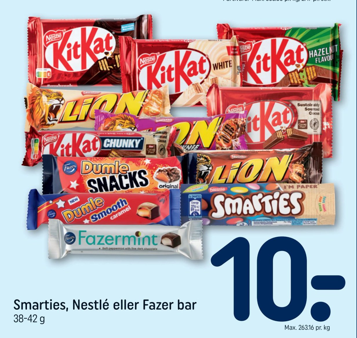 Smarties, Nestlé eller Fazer bar 38-42 g – Rema 1000