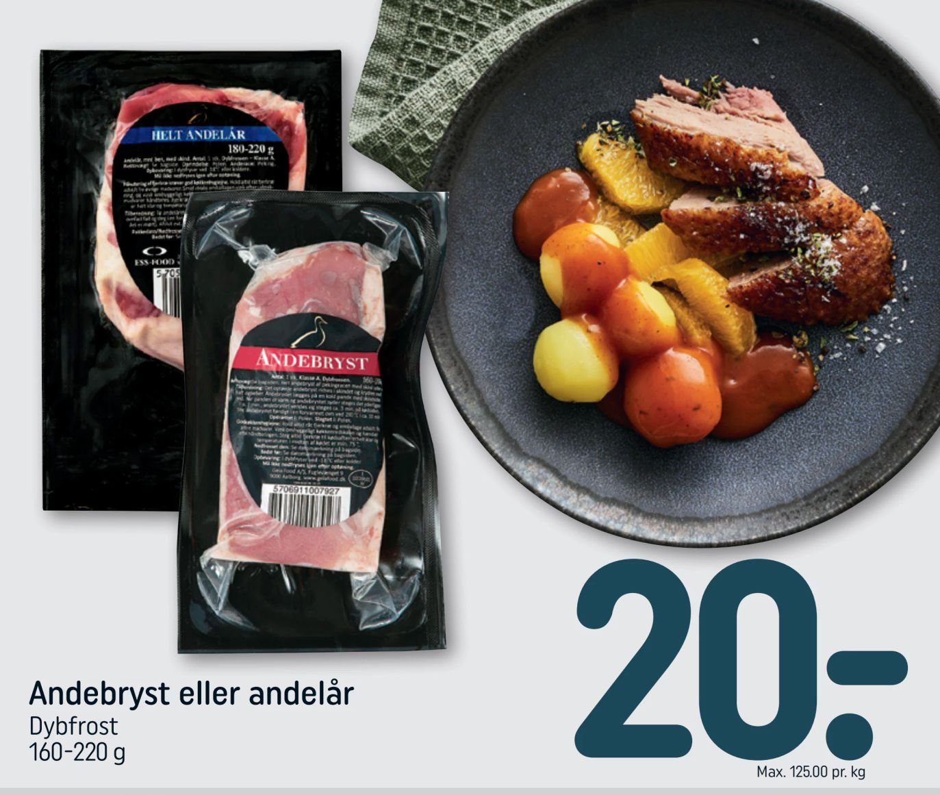 Andebryst eller andelår Dybfrost 160-220 g – Rema 1000