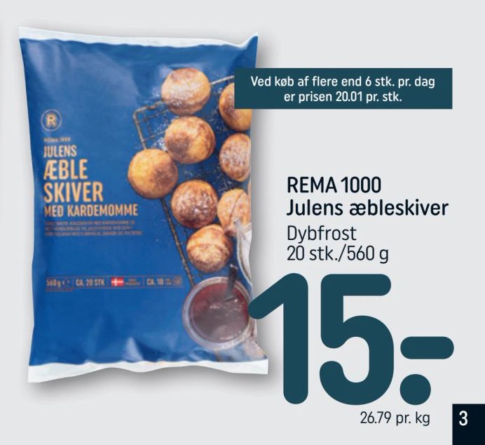 REMA 1000 Julens æbleskiver Dybfrost 20 stk./560 g – Rema 1000