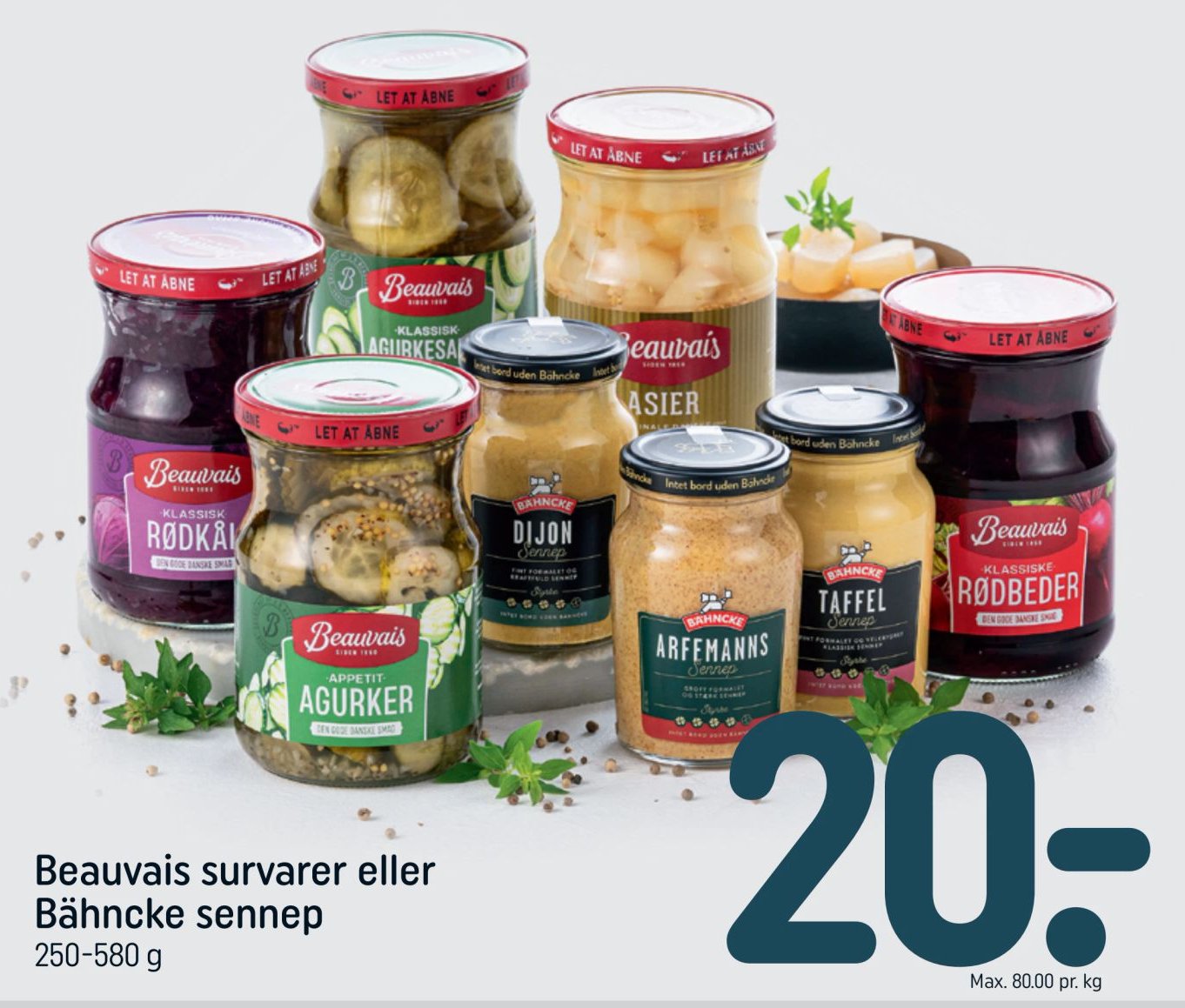Beauvais survarer eller Bähncke sennep 250-580 g – Rema 1000