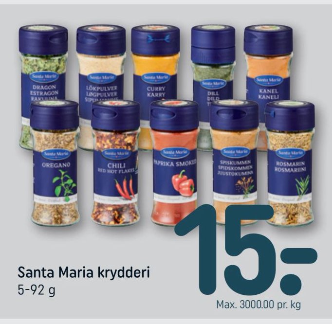 Santa Maria krydderi 5-92 g – Rema 1000