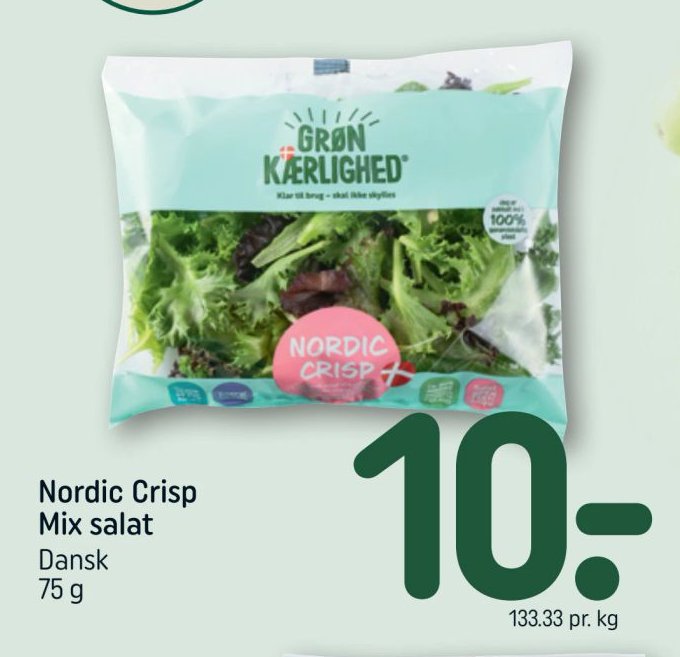 Nordic Crisp Mix salat Dansk 75 g – Rema 1000