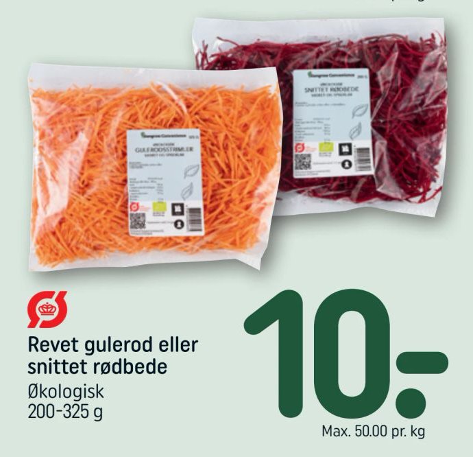 Revet gulerod eller snittet rødbede Økologisk 200-325 g – Rema 1000